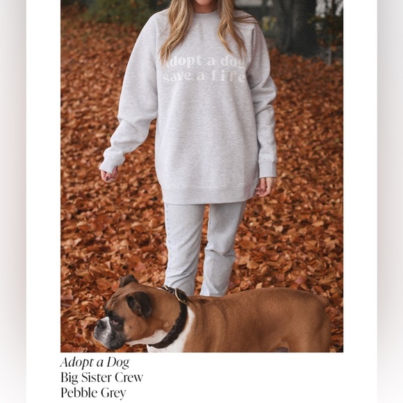 Brunette The Label Other - 🔥NWT: (Oversized S/M) Big Sister Crew “Adopt A Dog Save A Life” Sweatshirt